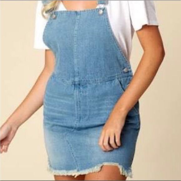 Altar'd State Dresses & Skirts - ALTAR’D STATE | NEW Blue Jean Denim Jumper Overall Dress Women’s Size Small